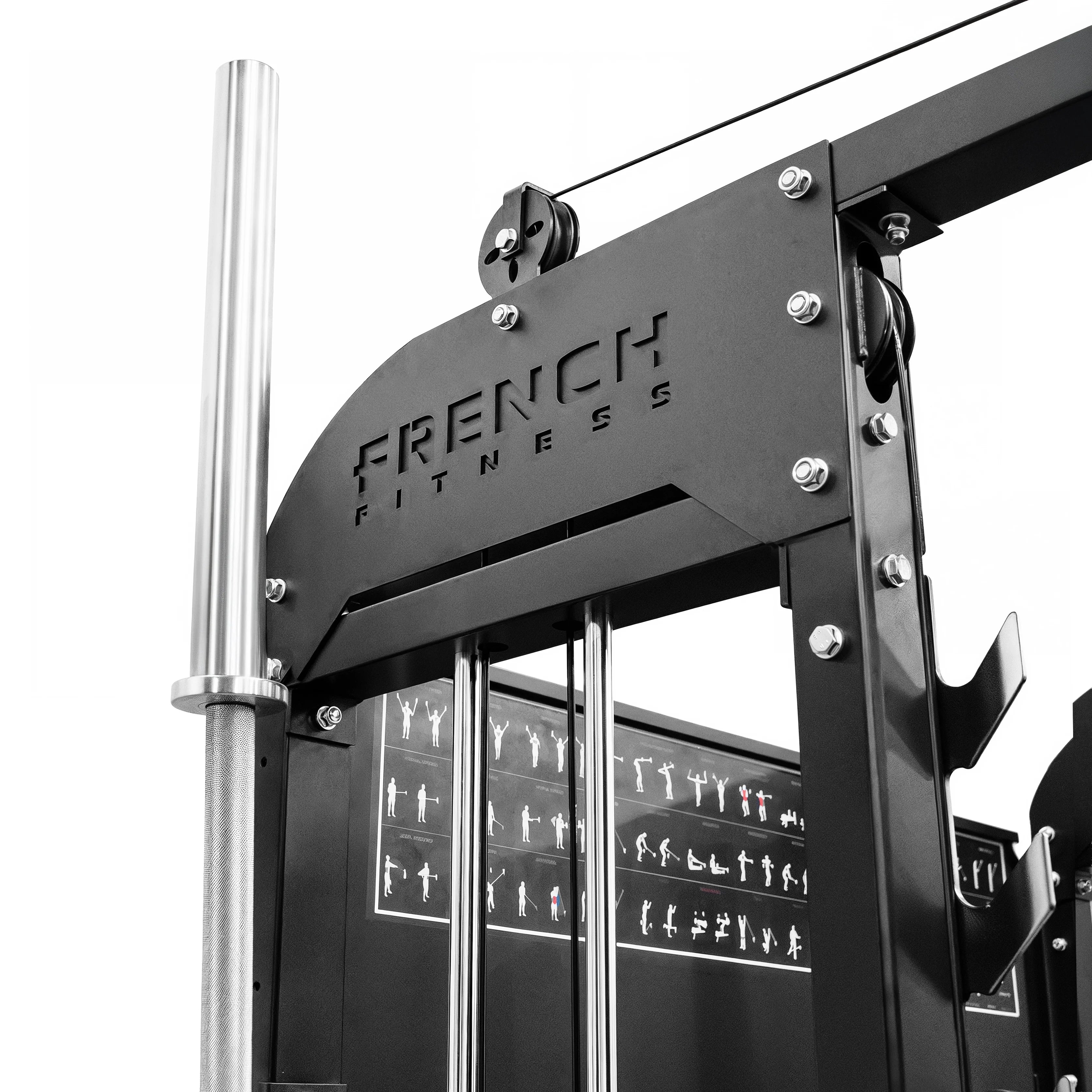 French Fitness FSR90 Functional Trainer Smith & Squat Rack Machine (New) - Image 15