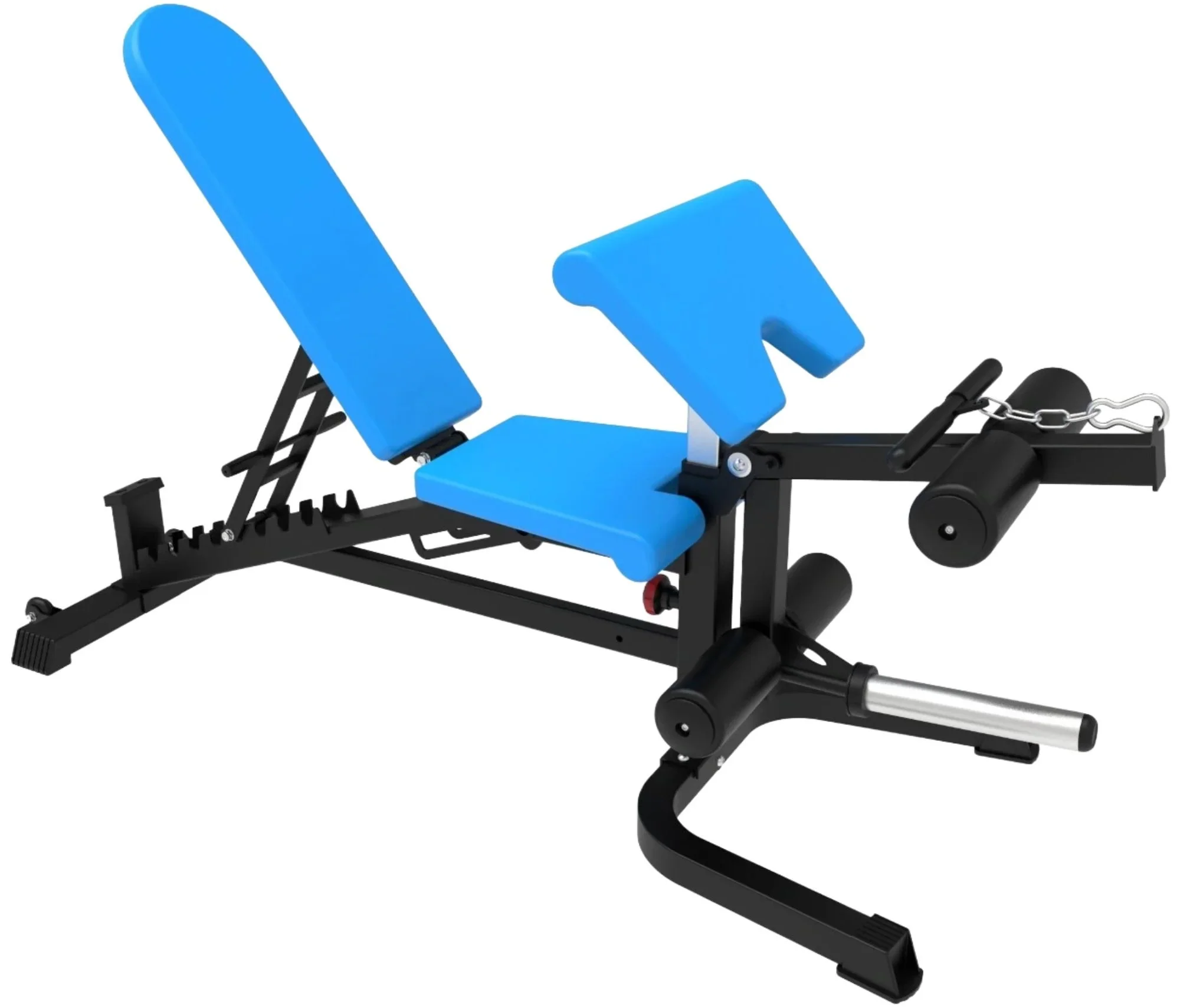 French Fitness Multi Functional Adjustable Bench V2 w/Arm Curl + Leg Ext (New) - Image 3